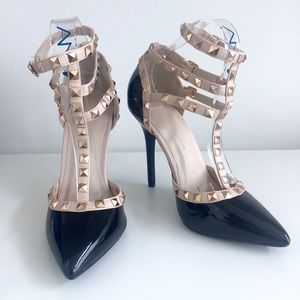 Black Studded Heels