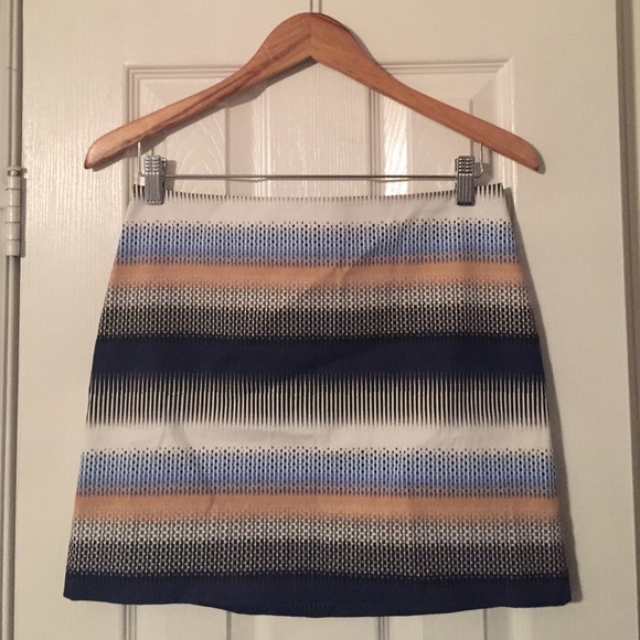 Club Monaco mini tricolor side zipper skirt
