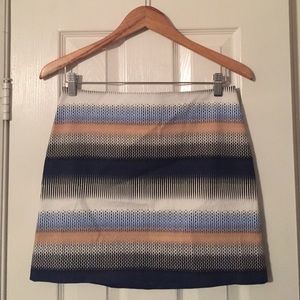 Club Monaco mini tricolor side zipper skirt