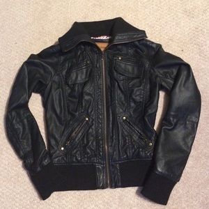 Black leather jacket