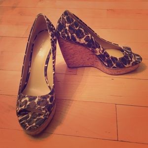 Animal Print Nine West Cork Wedges size 7