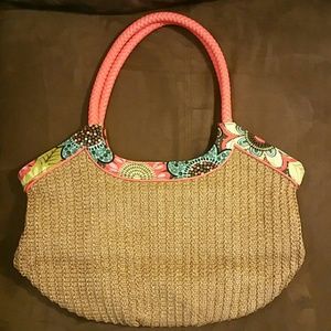 NWOT Vera Bradley Flower Shower Straw Bag