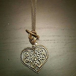Bronze Filigree Heart Necklace