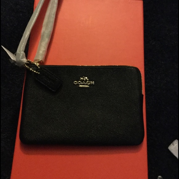 NEW coach wristlet! Black with gold accents!