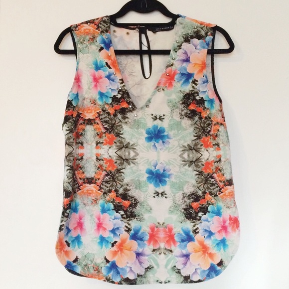 Zara floral blouse