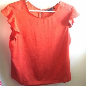 Harlow & Graham Rust-colored Ruffle Sleeve Blouse