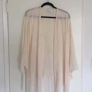 Silk kimono with embroidery
