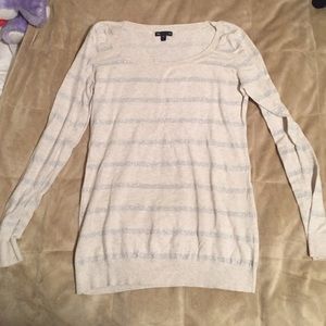 Ivory/silver sparkle Gap scoop neck sweater