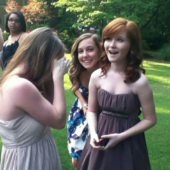 sweetheart neckline taupe dress