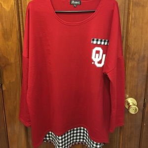 OU University of Oklahoma long sleeve shirt.