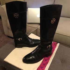 Tory Burch Eloise Black riding boots size: 7.5