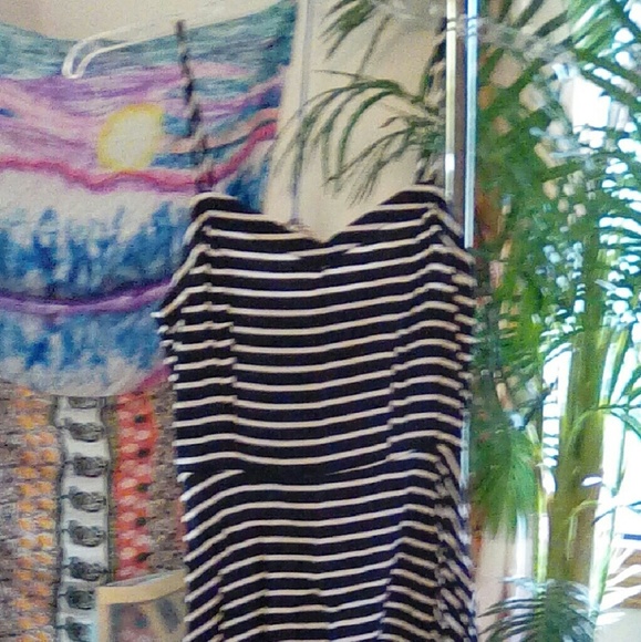 Navy and white stripped dress