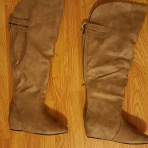 TG  Tan Angel Over the Knee Boots.   6 1/2