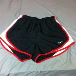 Black and red Nike tempo shorts
