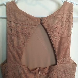 Beautiful pink lace bridesmaid dress