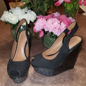 Black Slingback Aldo Wedges