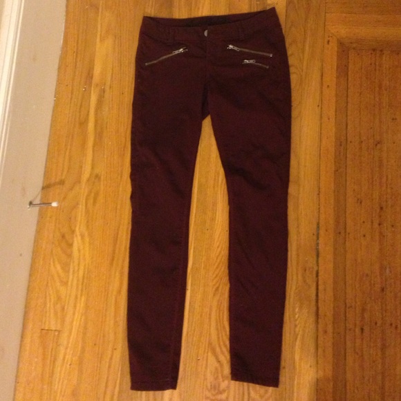 Burgundy Skinny Jeans - Picture 1 of 2