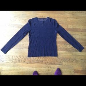 Vintage sheer shirt with flower embroidery