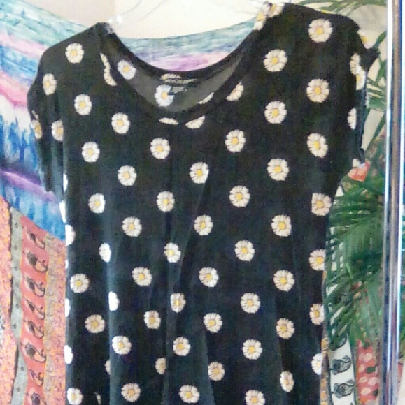 Black Daisy Patterned Shirt