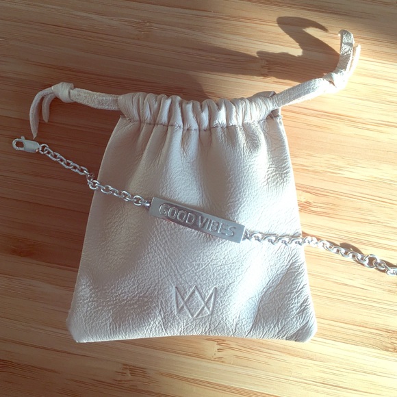 Sterling Silver "Good Vibes" ID bracelet