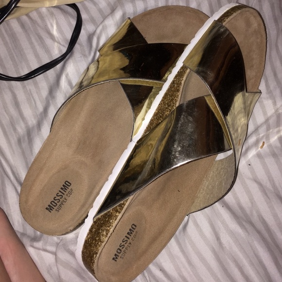 Gold metallic birk look-a-likes