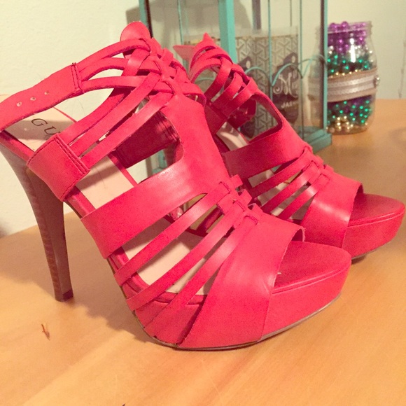 Coral guess heels