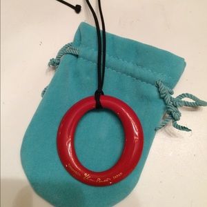 Tiffany and Co. Elsa Peretti red circle necklace