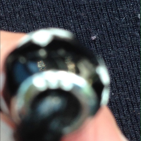 925 Sterling Silver White/Black Flower Charm - Picture 3 of 3