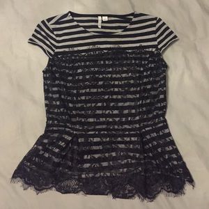 Elle peplum short sleeve top