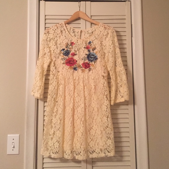 Forever 21 Boho Dress, Bell Sleeve Lace Dress