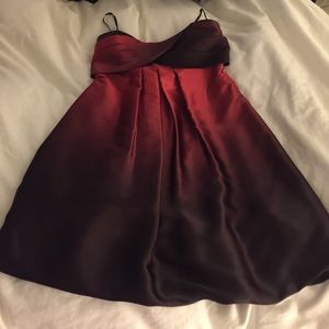 Red ombre semi-formal dress