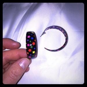 Star hoop earrings