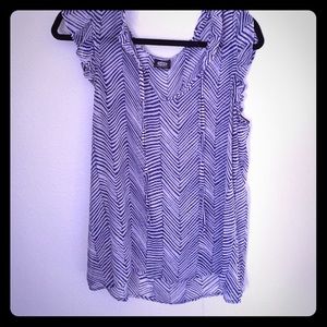 Bobeau sheer blue flutter tank