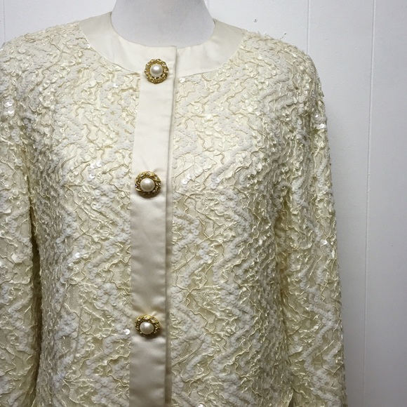 Sequin Cream Vintage Blazer