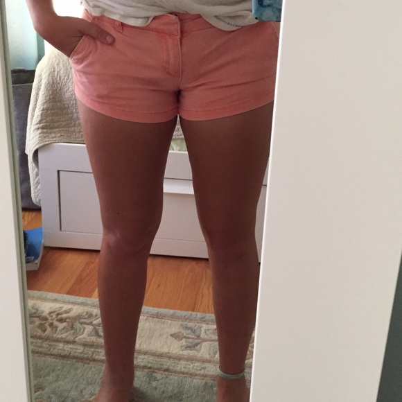 Coral Colored Denim Shorts