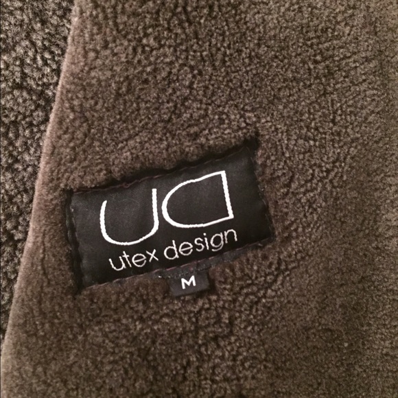 Utex Design Genuine Leather and Shearling Coat - Picture 3 of 4