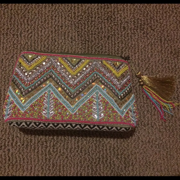 Aztec Print Clutch