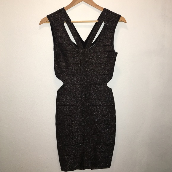 Wow Couture bandage dress in silver black