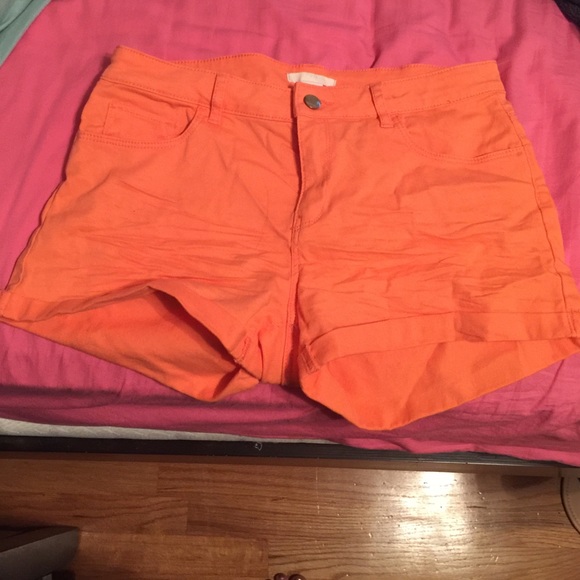 Orange high waisted shorts NEVER WORN!!!