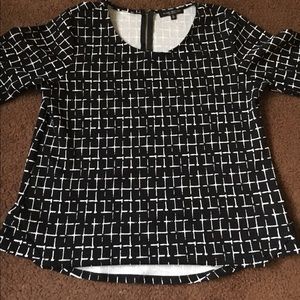 Women's Black & White Formal Shirt Size XL