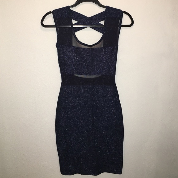 Wow Couture bandage dress in a sparkly blue