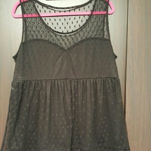 Black sheer retro tank top