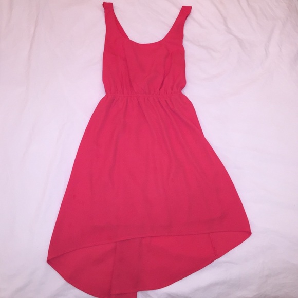 Needle & Thread Cross Back Hi-low Coral Dress