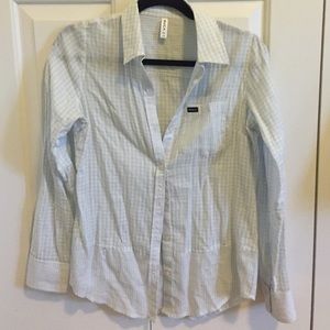 RVCA light blue and white button up