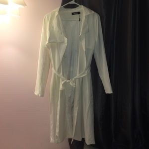 White Misguided Trench Coat