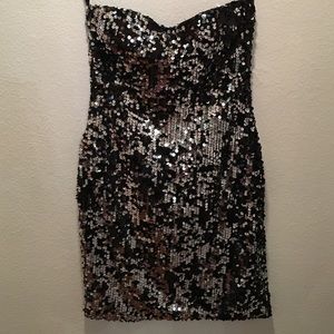 Arden B silver and black sequin dress