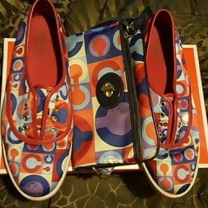 Matching Pre-Loved Audrina Coach shoes and clutch