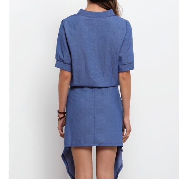 🎉BOGO 🎉NWT Chambray Button Down Wrap Dress - Picture 3 of 4