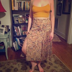 Anthropologie/Leifsdottir silk tea length skirt