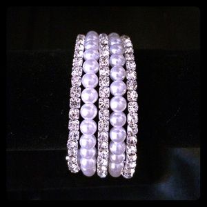 Pearl & jewel 5 strand wrap bracelet